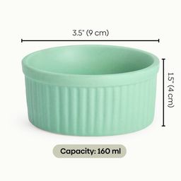 haus & kinder Set of 4 Ribbed Ceramic Ramekin Bowls image 2