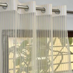 homefab india Set of 2 Stripe Sheer Window Curtains image 2
