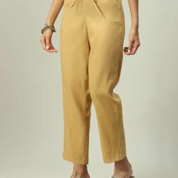 biba Solid Pants with Elasticated Drawstring Waistband image 2