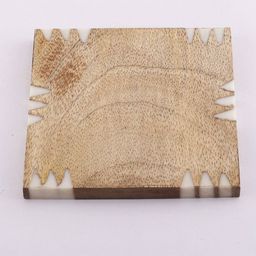 the decor mart Set of 4 Wooden Coasters with Holder image 2