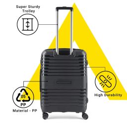 aristocrat Men Typographic Print Trolley Bag with Number Lock image 2