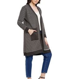 global republic Striped Open-Front Shrug with Insert Pocket image 2