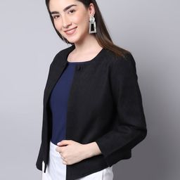 even Textured Front-Open Jacket image 2