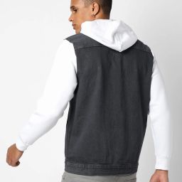 campus sutra Hooded Jacket with Button Closure image 2