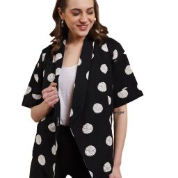shaily Polka-Dot Print Front-Open Jacket image 2