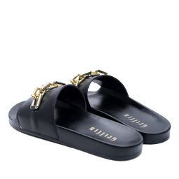 griffin Open-Toe Slides with Chain Accent image 2