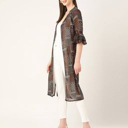 wisstler Floral Print Open-Front Shrug image 2