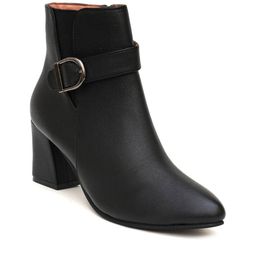 shuz touch Pointed-Toe Ankle-Length Boots with Zip Closure image 2