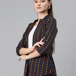 cottinfab Striped Shrug with Front-Open image 2
