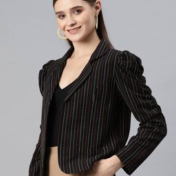 cottinfab Striped Front-Open Jacket image 2