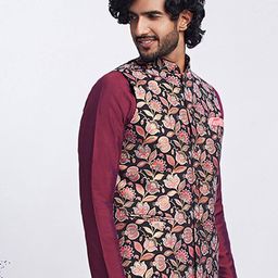 kisah Men Regular Fit Nehru Jacket with Patch Pockets image 2