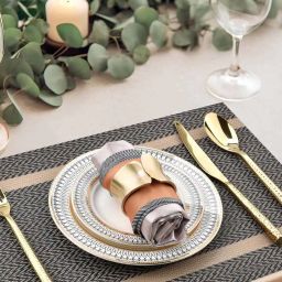 wosta Set of 7 Striped Table Runner & Table Placemats image 2