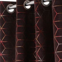 cortina eyelet curtain Set of 2 Geometric Print Window Curtains image 2