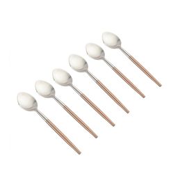 vareesha Set of 6 Dessert Spoons with Matt Finish Handle image 2