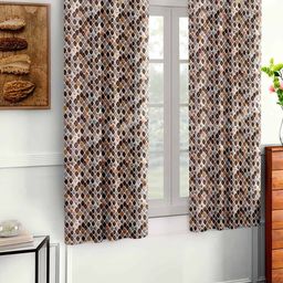 cortina eyelet curtain Set of 2 Geometric Print Window Curtains image 2