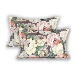 chhavi india Set of 4 210 TC Floral Print Pillow Covers 27" x 18" image 2