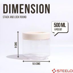 steelo Set of 6 Stack & Lock Round Air Tight Storage Containers image 2