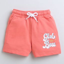 bumzee Typographic Print Shorts with Elasticated Drawstring Waist image 2