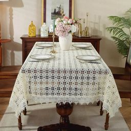 tanlooms Thread Cutwork Rectangular Table Cover image 2