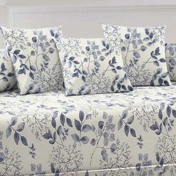 arrabi Set of 6 Leaf Print Diwan Set image 2