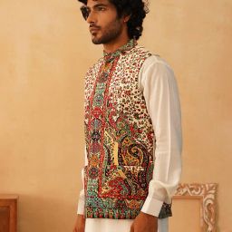 jompers Men Sleeveless Mandarin Collar Nehru Jacket image 2