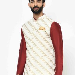 kisah Geometric Print  Nehru jacket image 2