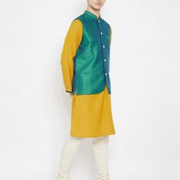 even Floral Pattern Button-down Nehru Jacket image 2