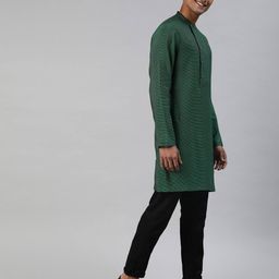 the bear house Striped Short Kurta with Button Fastening image 2