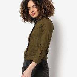 campus sutra Solid Full Sleeve Jacket with Button Closure image 2