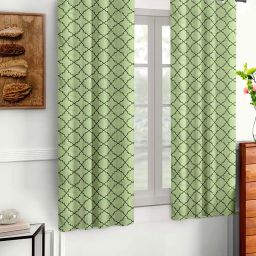 cortina eyelet curtain Set of 2 Floral Print Window Curtains image 2