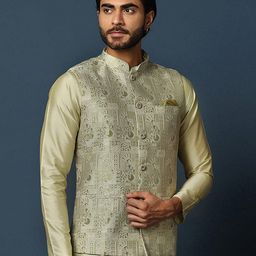 kisah Nehru Jacket with Woven Motifs image 2