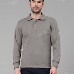 Shein Casual Full Sleeve Sweatshirt with Double Button-picture-21