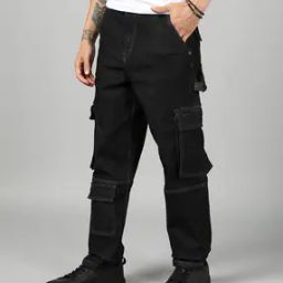 Shein Full Length Contrast Stitch Carpenter Style Jeans-image-64