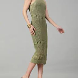 Shein Bohemian Halter Neck Sleeveless Bodycon Dress with Back Tie-Up-image-31