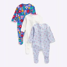 mothercare Pack of 3 Printed Sleepsuits image 2