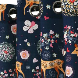 cortina eyelet curtain Pack of 2 Printed Window Curtains image 2