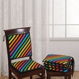 swayam Set of 2 Chair Pad Cushions with Strings 16" x 16" image 2