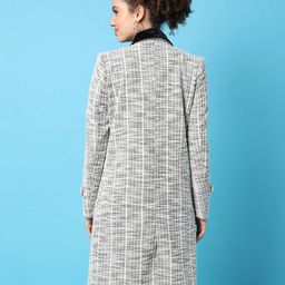campus sutra Checked Button-Front Coat image 2