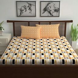 divine casa 120 TC Minimal Base Double Size Bedsheet with 2 Pillow Covers image 2