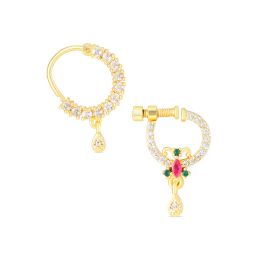 yellow chimes Set of 2 Stone-Studded Nose Pins image 2