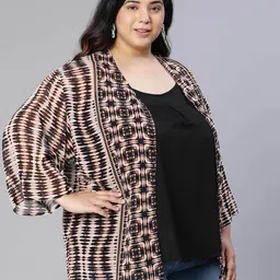 oxolloxo Geometric Print Shrug with Full-Sleeves image 2