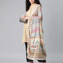 swi stylish Phulkari Embroidered Dupatta with Mirror Work image 2