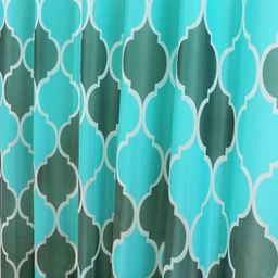 homewards Geometric Print Shower Curtain with Hooks image 2