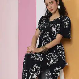 Shein Casual Short Angel Sleeves Slit Hem Ruched Front Dress-image-52