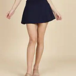 Shein High Waist Panel Structured Mini Flared Skirt-image-73