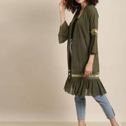 qurvii Open-Front Shrug with Ruffles image 2