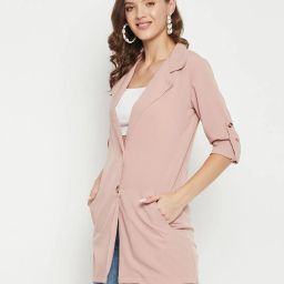 color cocktail Button-Front Jacket with Notched Lapel image 2