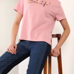 Shein Drop-Shoulder Typographic Chest Print Loose Fit Tshirt-image-45