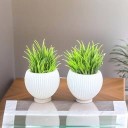 akaar Set of 2 Ava Pots with Artificial Fern Plant image 2