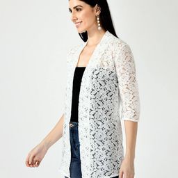 rayware Women Lace Front-Open Shrug with Bracelet Sleeves image 2